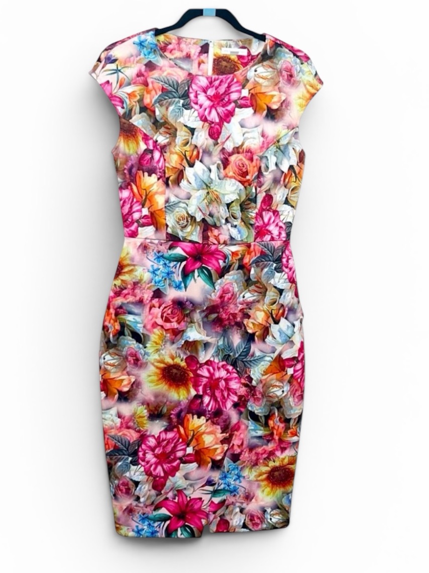 New York & Company Dress Size L Sleeveless Garden Floral Sheath